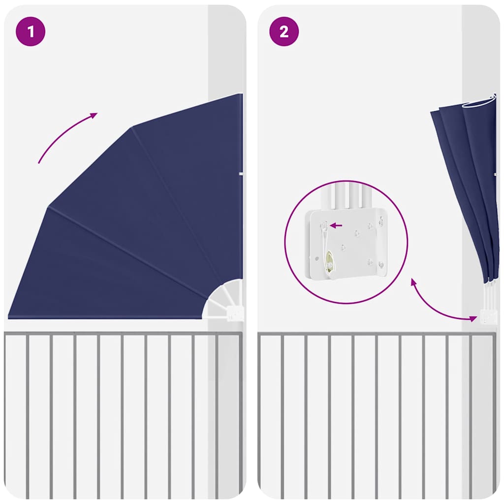 Balkong privat skjerm 140 x 140 cm Polyester Marineblå