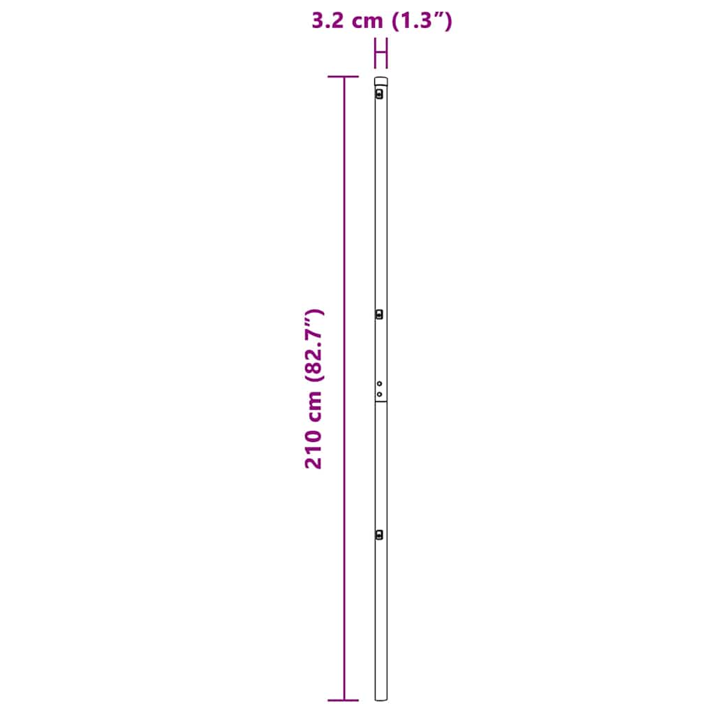 Innebygd gjerdepåle 7 pcs Grønn Pulverlakkert stål