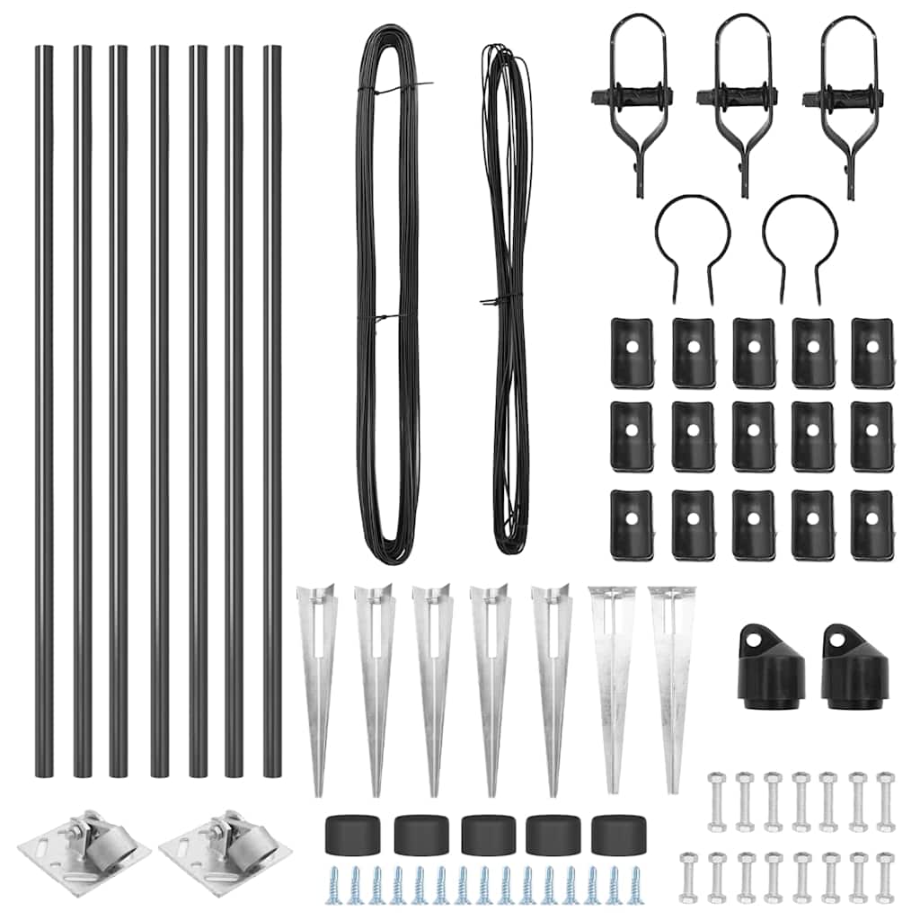 Gjerdepunkter Manual 7 pcs Grå Ø32mm 100 cm Galvanisert stål