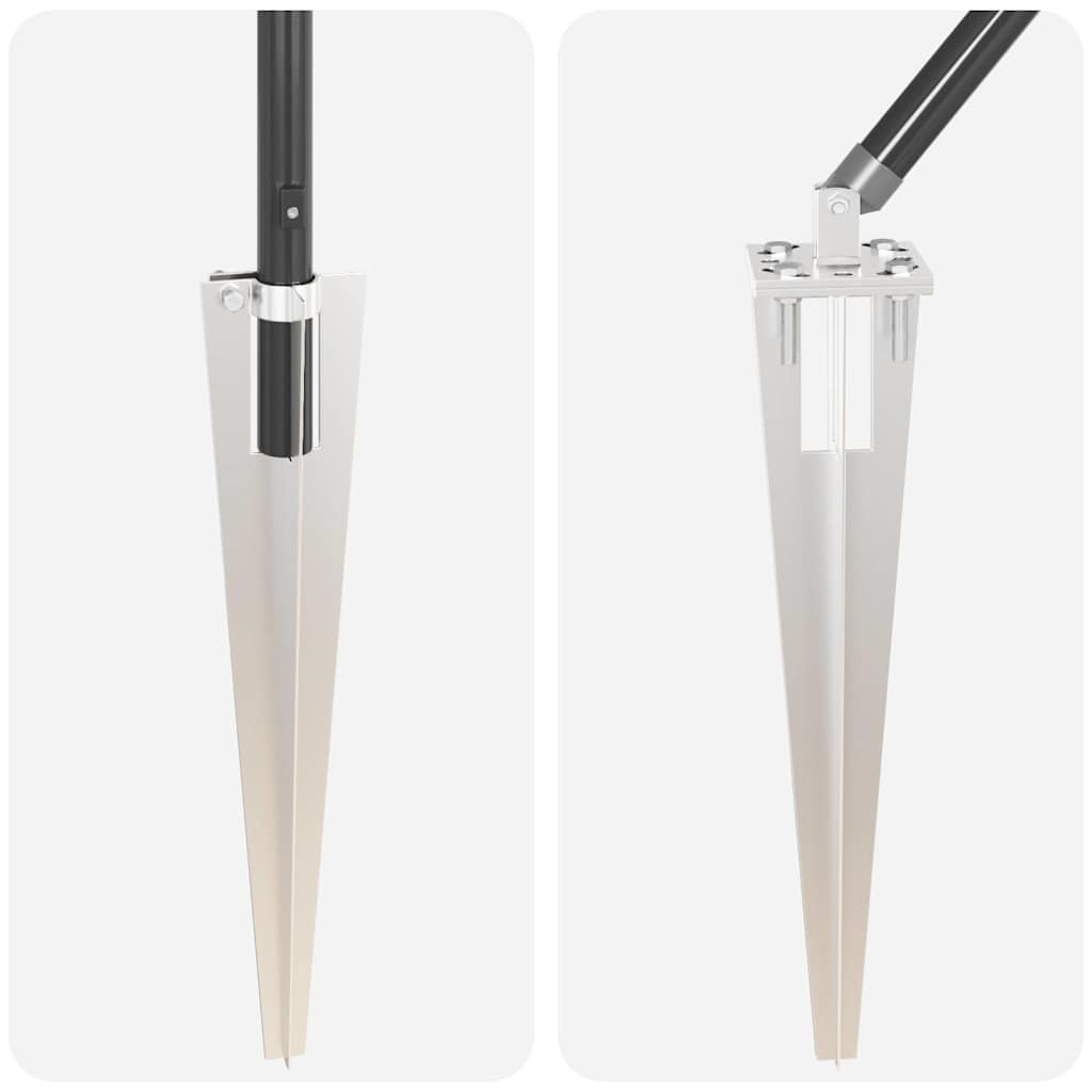 Gjerdepunkter 13 pcs Grå Ø32mm 100 cm Galvanisert stål