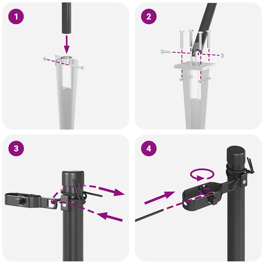 Gjerdepunkter 13 pcs Grå Ø32mm 100 cm Galvanisert stål
