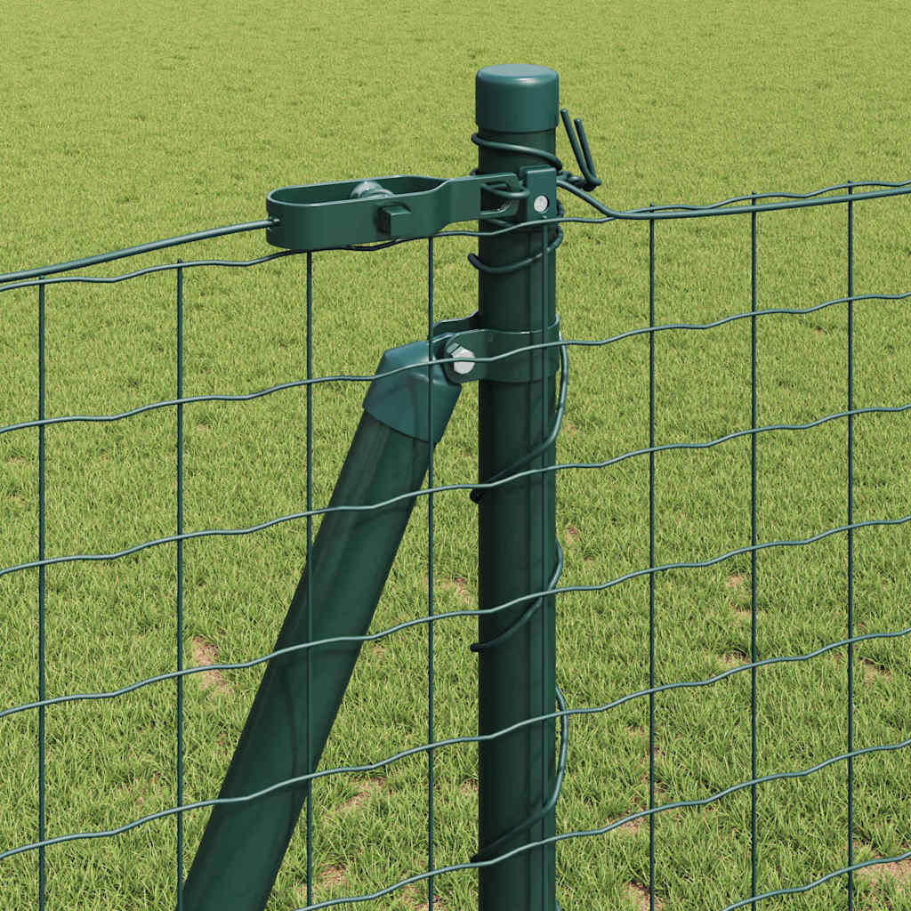 Fence Post med betongfot 13 stk. Grønn Pulverlakkert stål