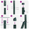 Gjerdepunkter Manual 13 pcs grønn Ø32mm 160 cm Galvanisert stål
