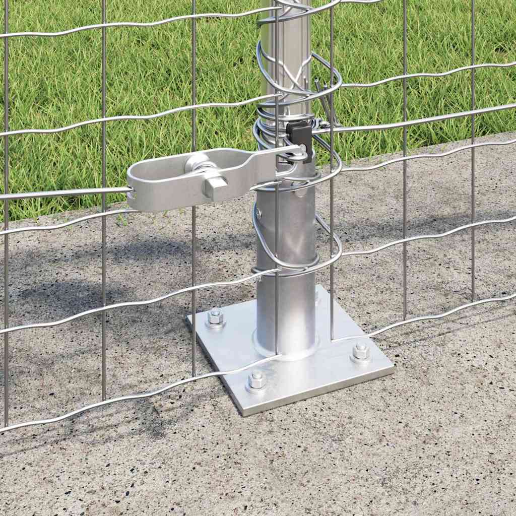Fence Post med betongfot 13 stk. Sølv Pulverlakkert stål