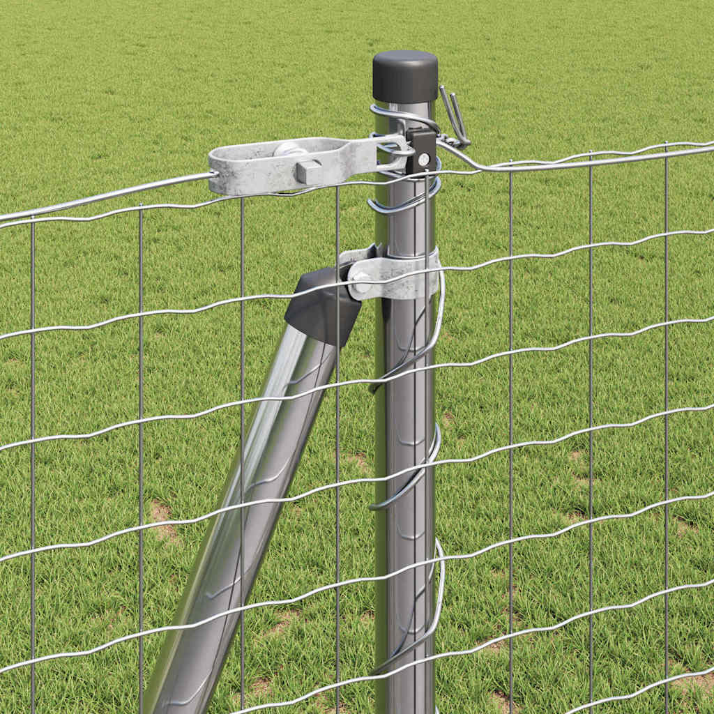 Fence Post med betongfot 13 stk. Sølv Pulverlakkert stål