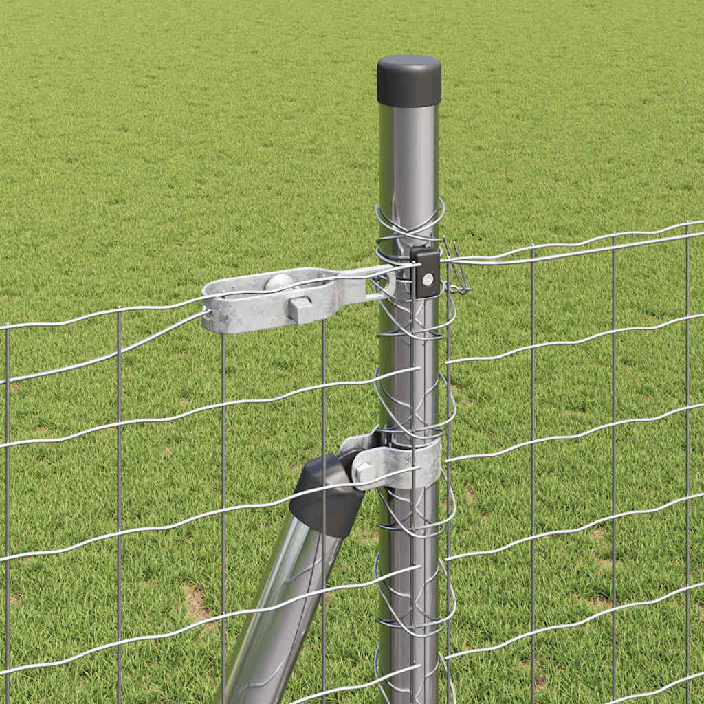 Fence Post med betongfot 13 stk. Sølv Pulverlakkert stål