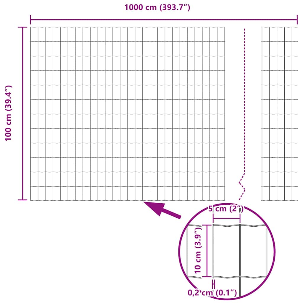 Euro gjerde 1 x 10 m PVC-belagt jern
