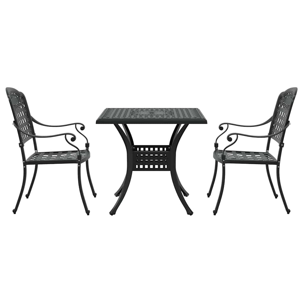 Hagebordsett 3 pcs Svart Støpt aluminium