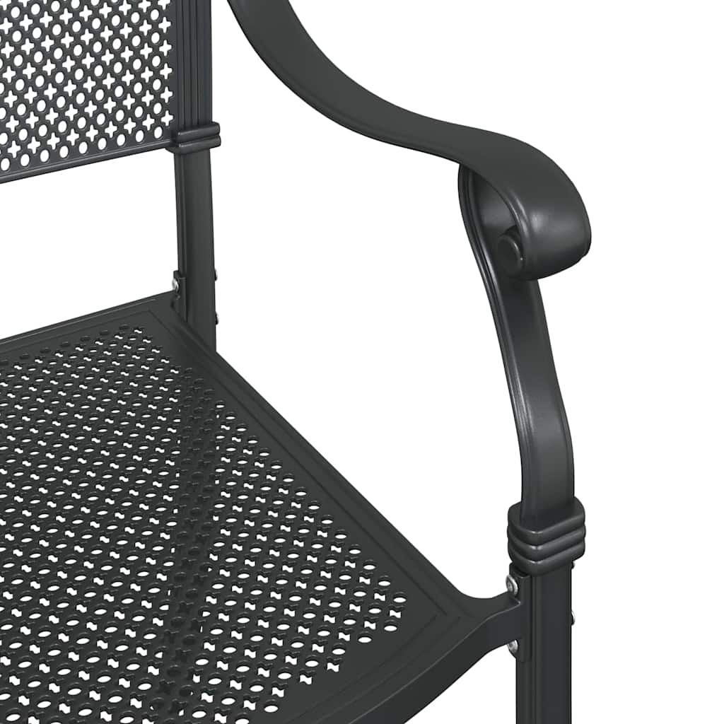 Hagebordsett 3 pcs Svart Støpt aluminium