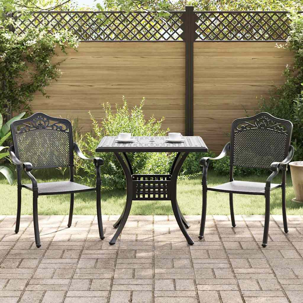 Hagebordsett 3 pcs Svart Støpt aluminium