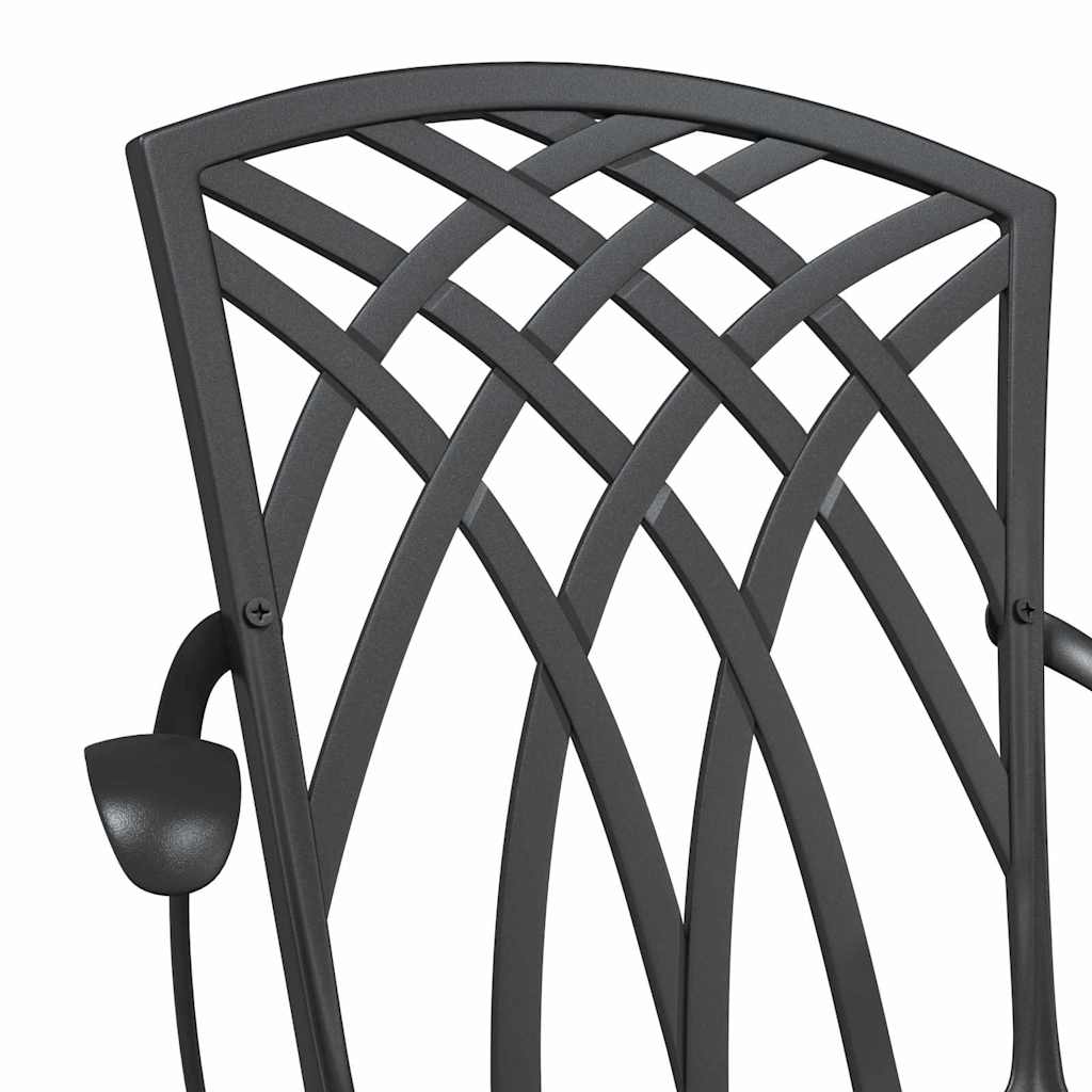 Hagebordsett 3 pcs Svart Støpt aluminium