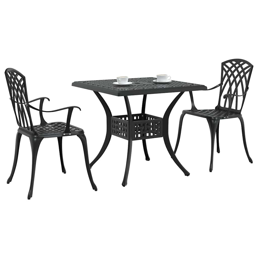 Hagebordsett 3 pcs Svart Støpt aluminium