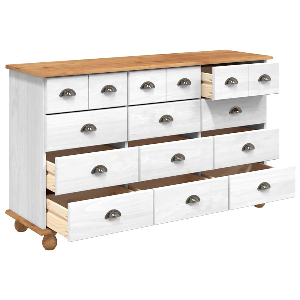 Skap med skuffer ASKIM Hvit 79 x 40 x 133,5 cm Massiv furu