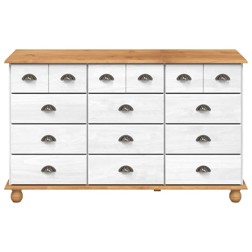 Skap med skuffer ASKIM Hvit 79 x 40 x 133,5 cm Massiv furu