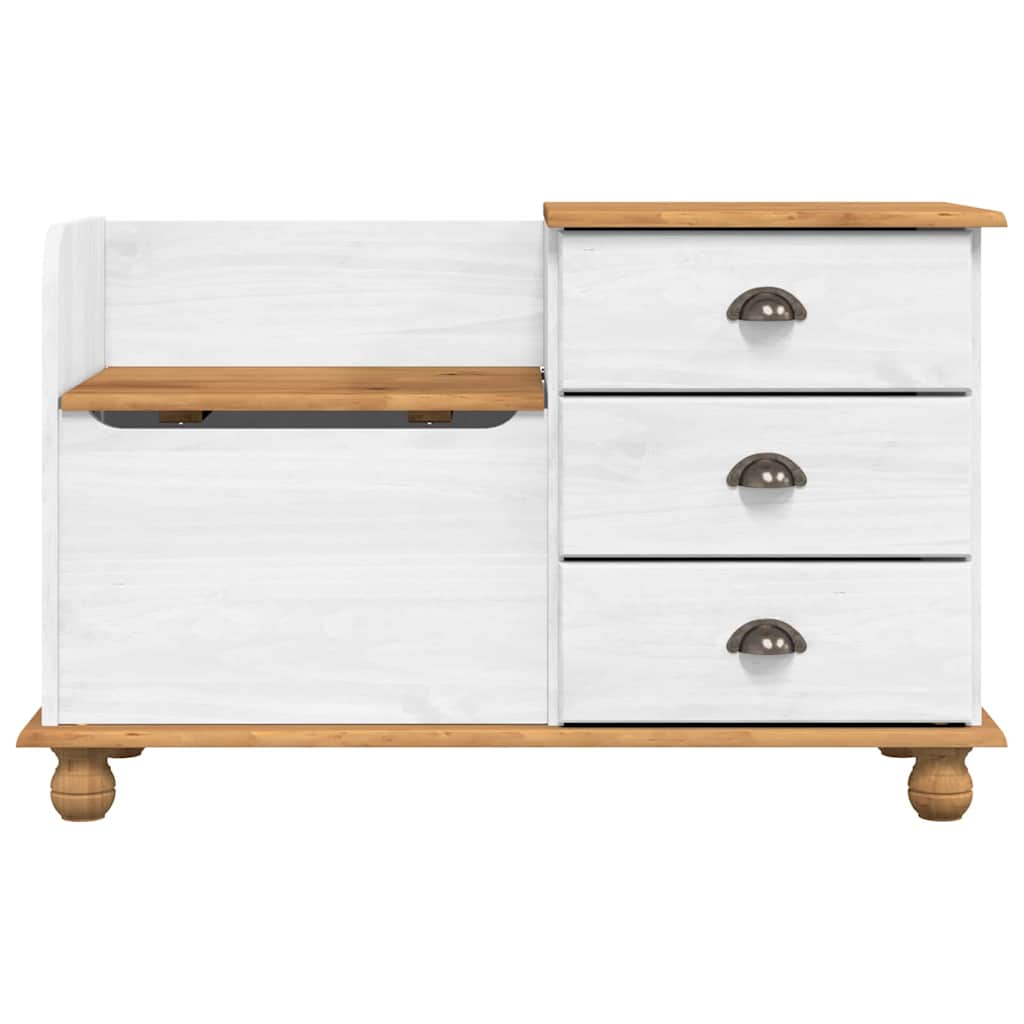 Oppbevaringsbenk ASKIM Hvit 100 x 39 x 62 cm Massiv furu