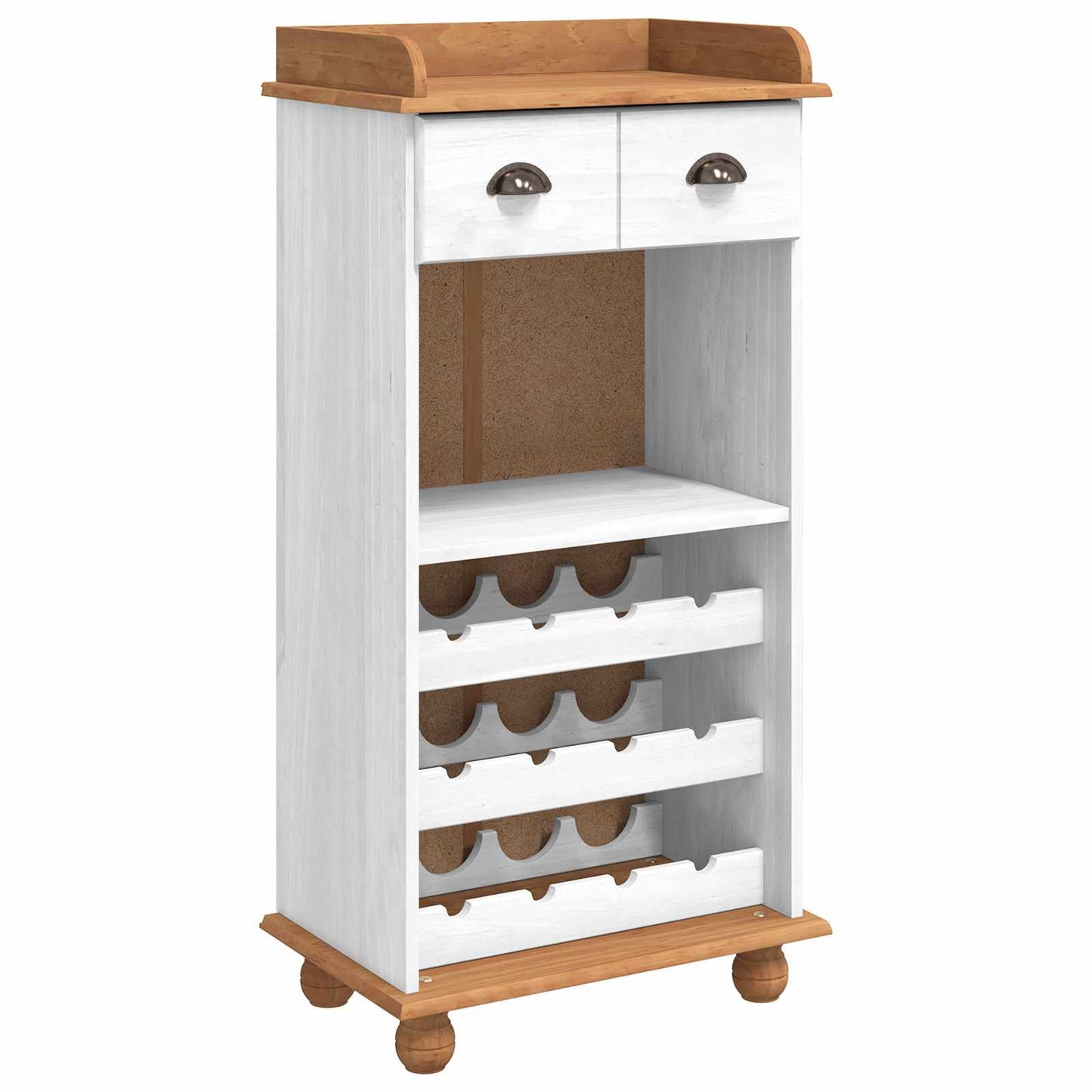 Vinskap ASKIM Hvit med honninglokk 57 x 37 x 114 cm Massiv furu