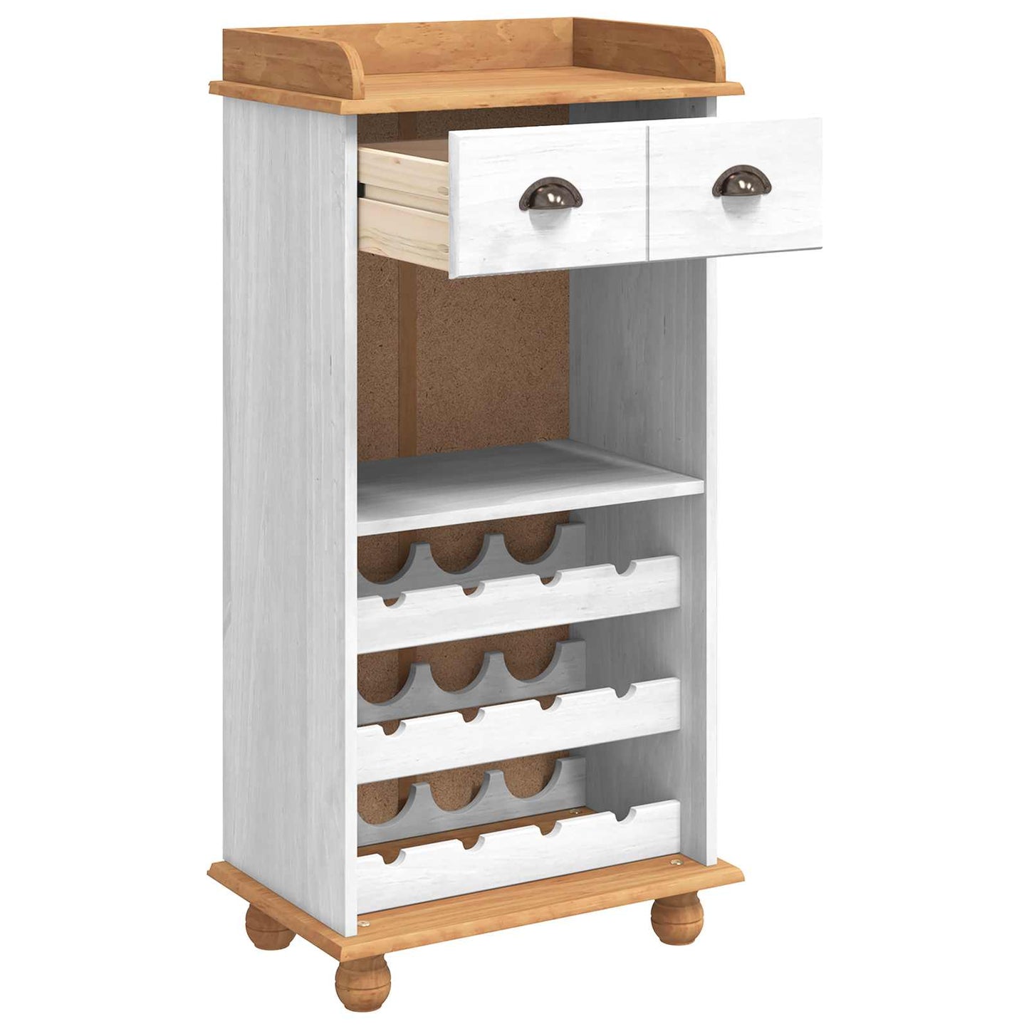 Vinskap ASKIM Hvit med honninglokk 57 x 37 x 114 cm Massiv furu