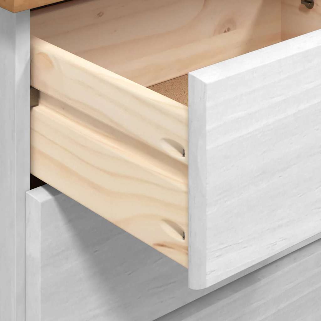 Skrivebord med skuff ASKIM Hvit 95 x 40 x 75 cm Massiv furu