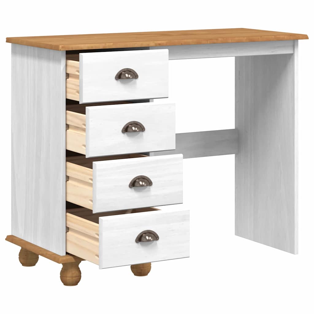 Skrivebord med skuff ASKIM Hvit 95 x 40 x 75 cm Massiv furu