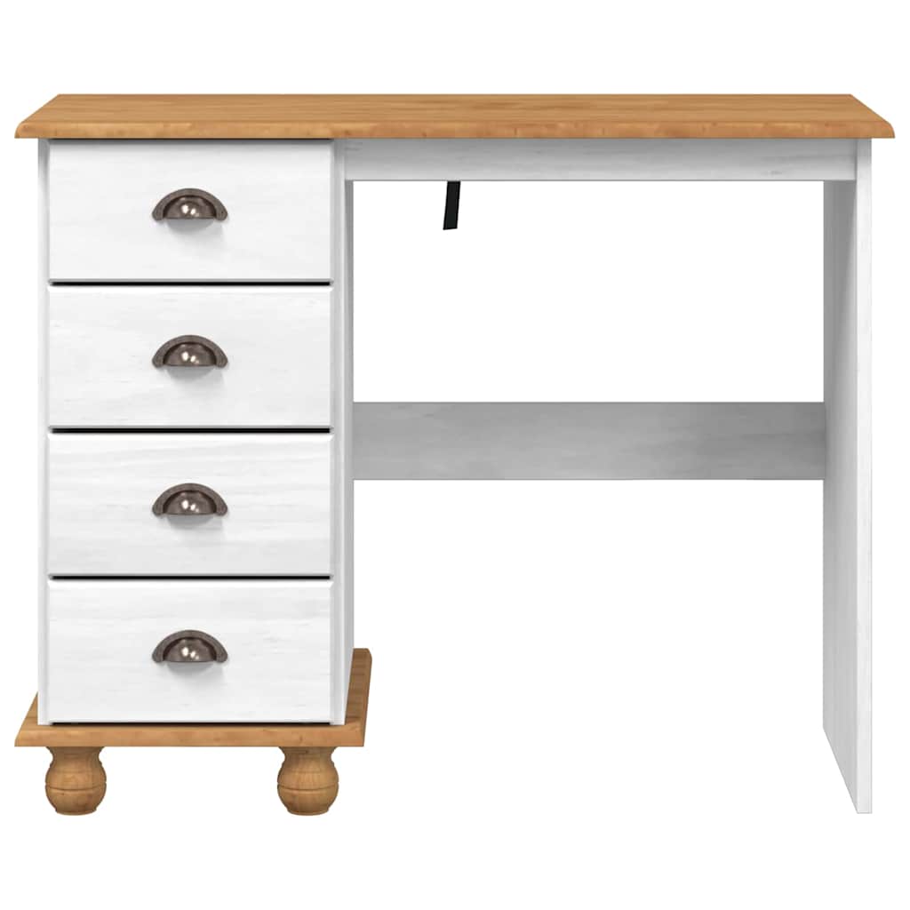 Skrivebord med skuff ASKIM Hvit 95 x 40 x 75 cm Massiv furu
