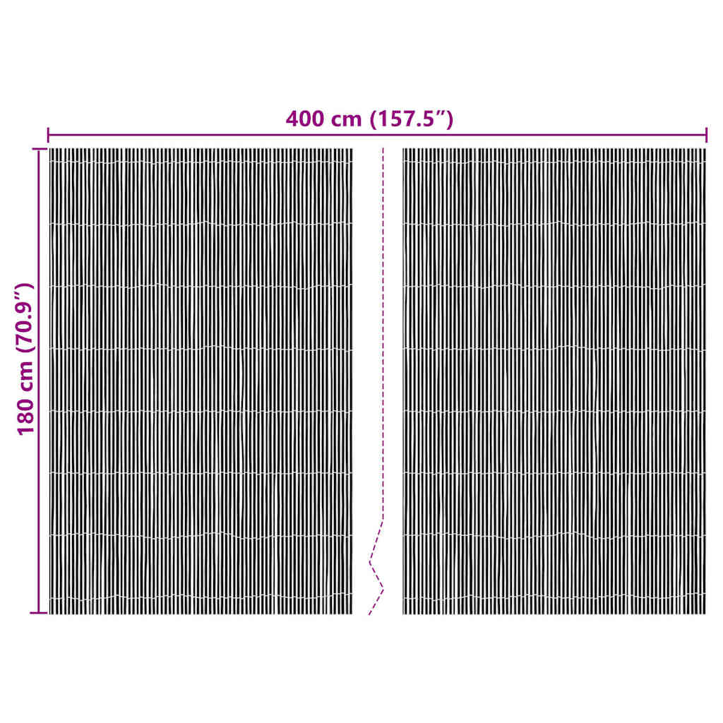Bambusgjerde Naturlig 400 x 180 cm Bambus