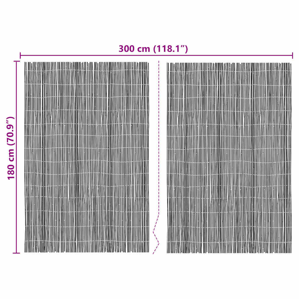 Bambusgjerde Naturlig 400 x 180 cm Bambus vidaXL