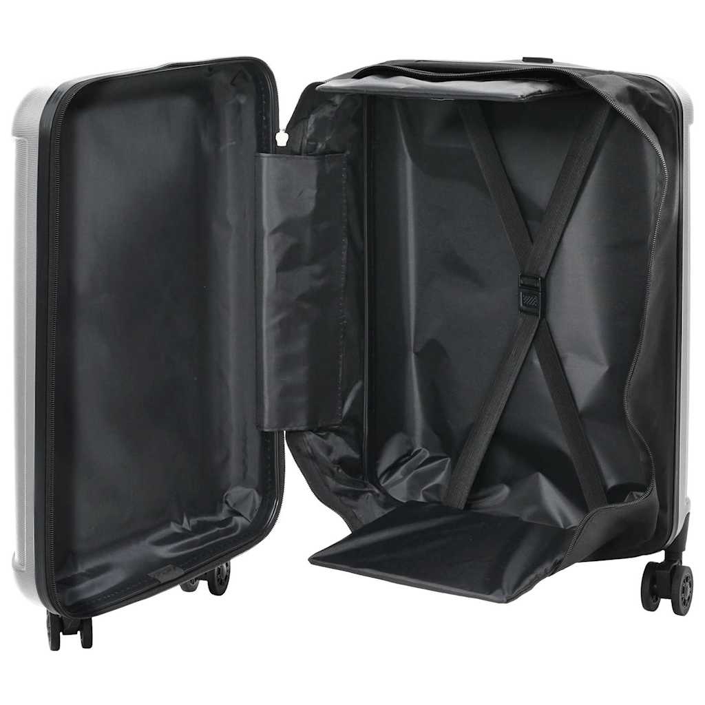 Koffert med lås sølv 34 x 23 x 55.5 cm ABS-plast