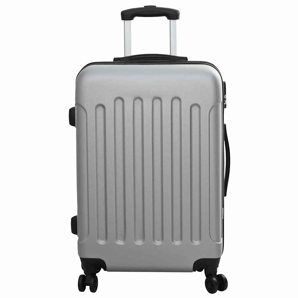Koffert med lås 3 pcs sølv 50 x 31 x 78 cm ABS-plast