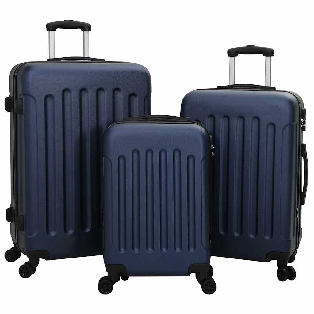 Koffert med lås 3 pcs Mørkeblå 50 x 31 x 78 cm ABS-plast