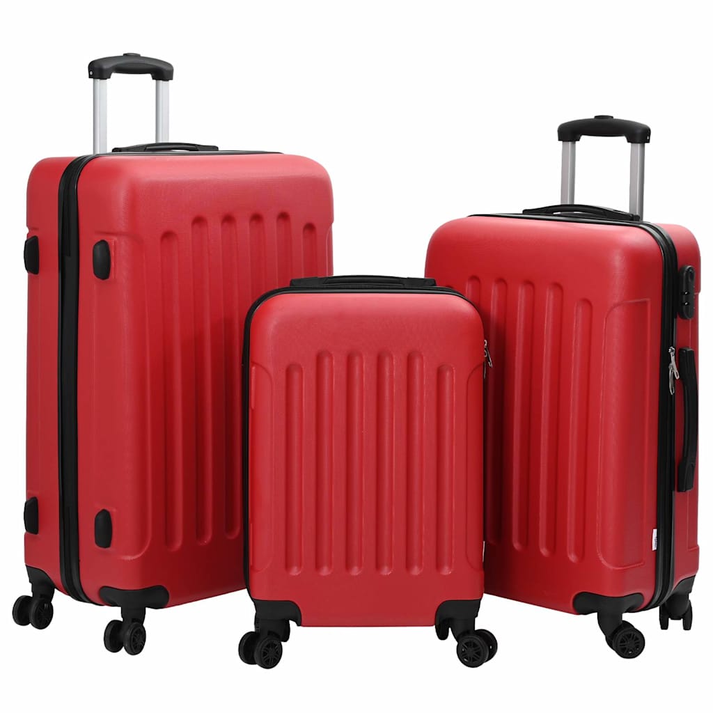 Koffert med lås 3 pcs Rød 50 x 31 x 78 cm ABS-plast