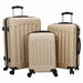 Koffert med lås 3 pcs champagne 50 x 31 x 78 cm ABS-plast