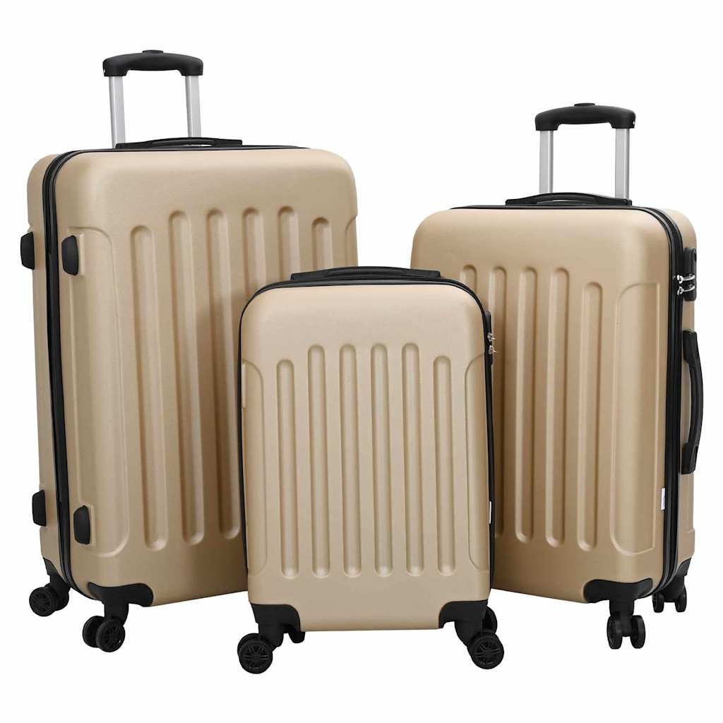 Koffert med lås 3 pcs champagne 50 x 31 x 78 cm ABS-plast