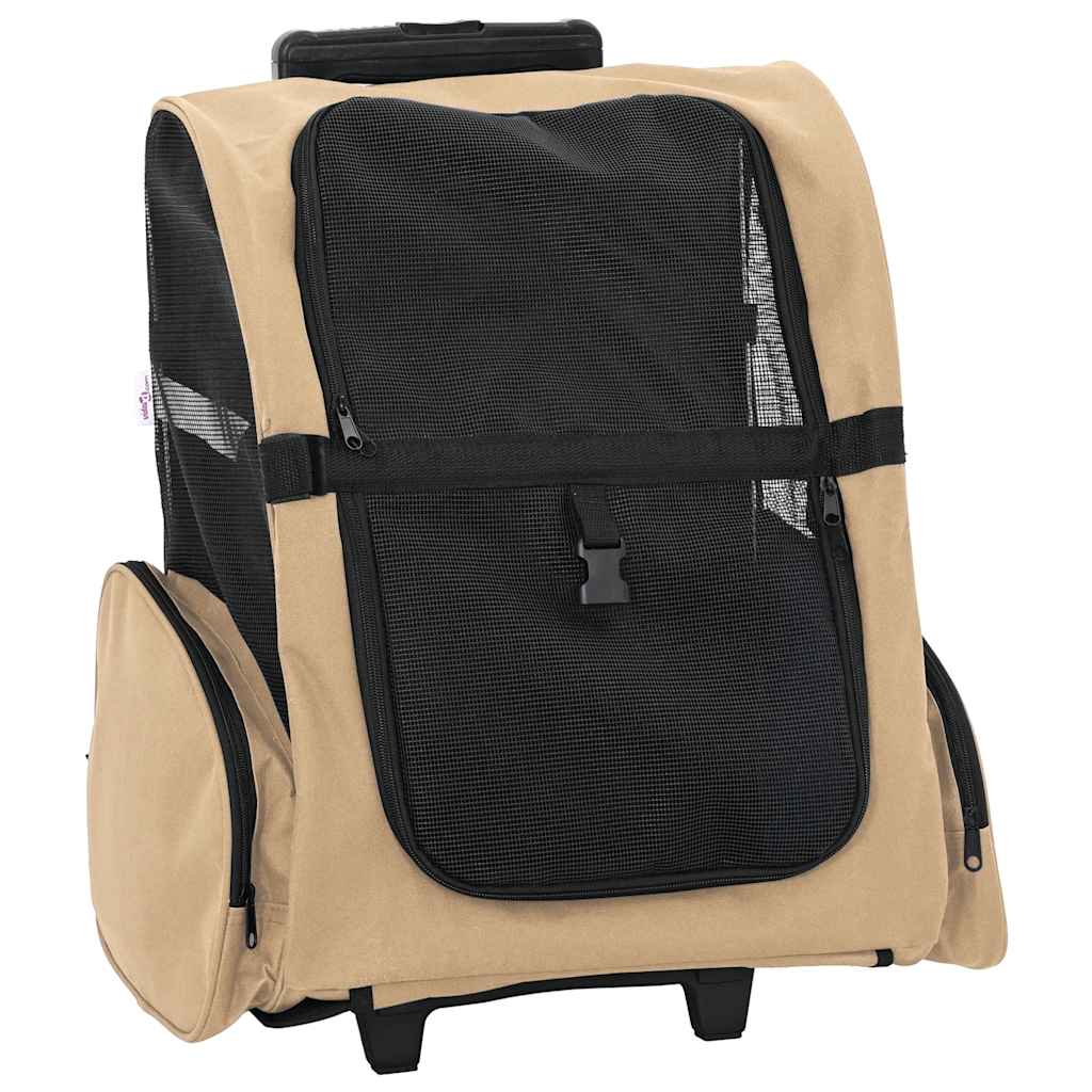Dyrevogn 3-i-1-design sand 48x32x(57-106) cm oxfordstoff