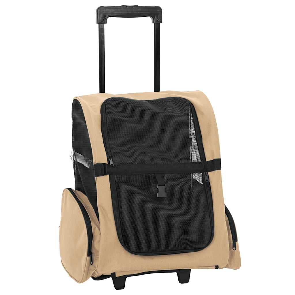 Dyrevogn 3-i-1-design sand 48x32x(57-106) cm oxfordstoff