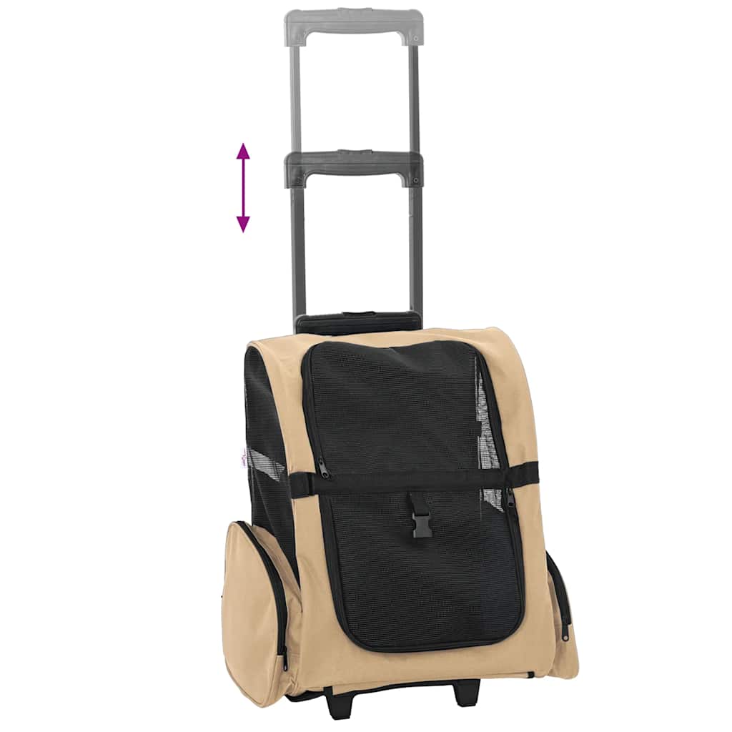Dyrevogn 3-i-1-design sand 48x32x(57-106) cm oxfordstoff