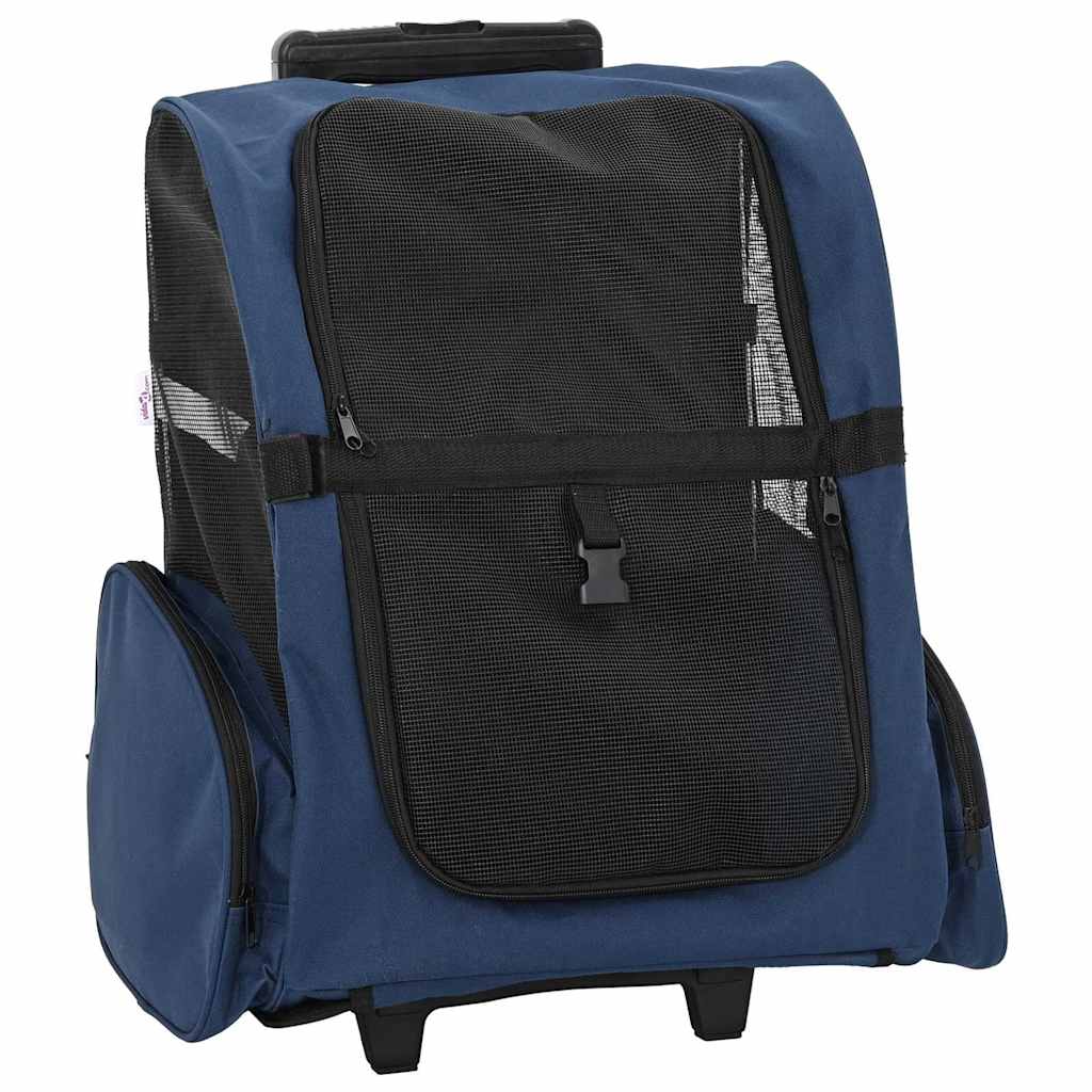 Dyrevogn 3-i-1-design blå 48x32x(57-106) cm oxfordstoff