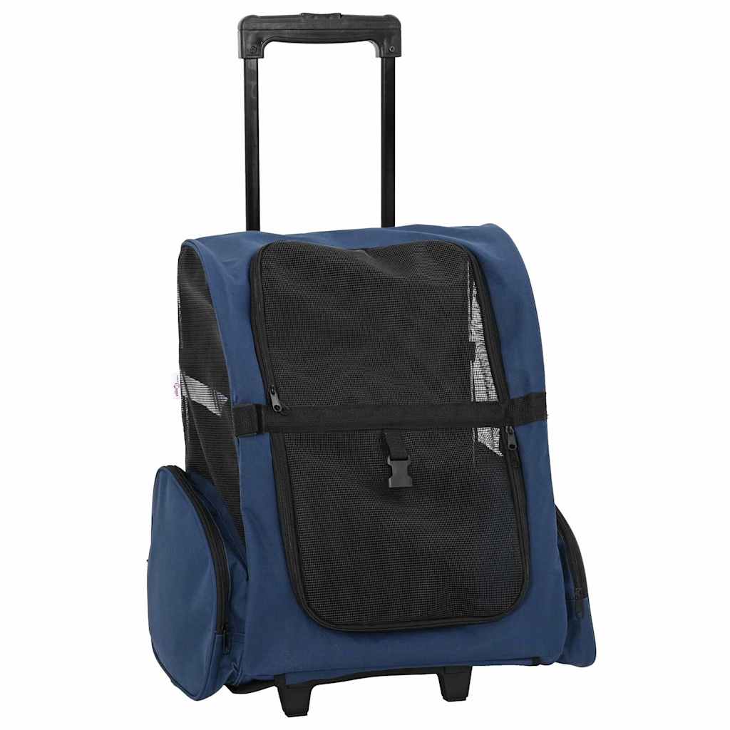 Dyrevogn 3-i-1-design blå 48x32x(57-106) cm oxfordstoff