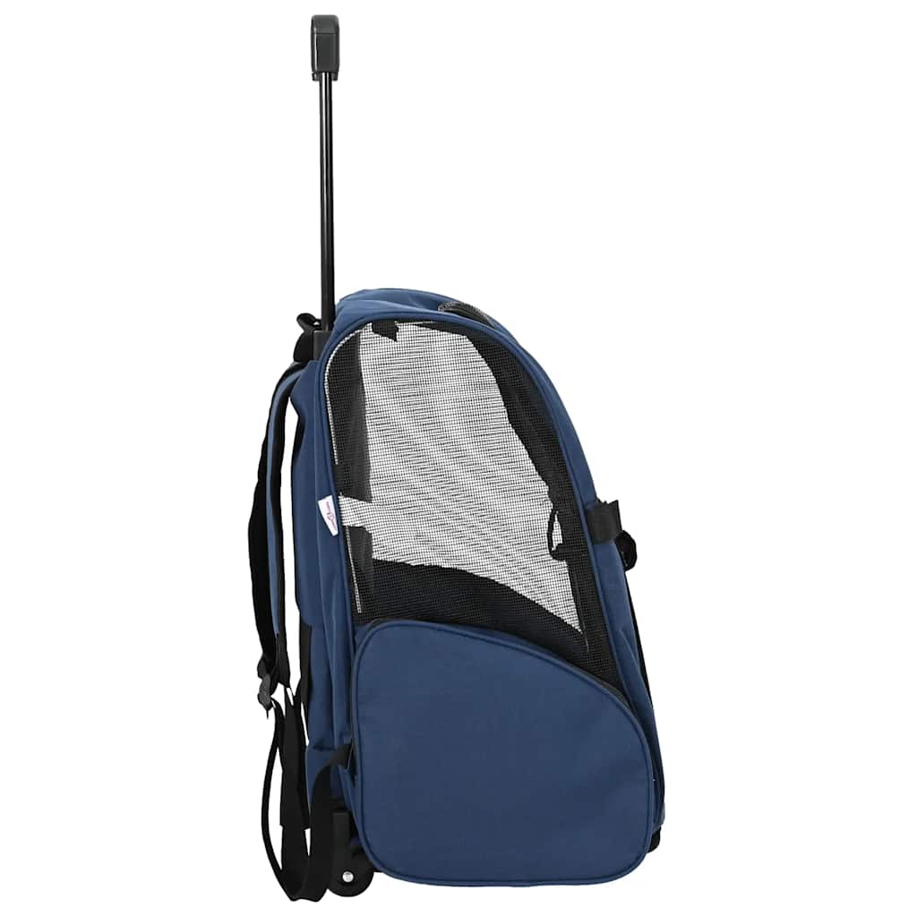 Dyrevogn 3-i-1-design blå 48x32x(57-106) cm oxfordstoff