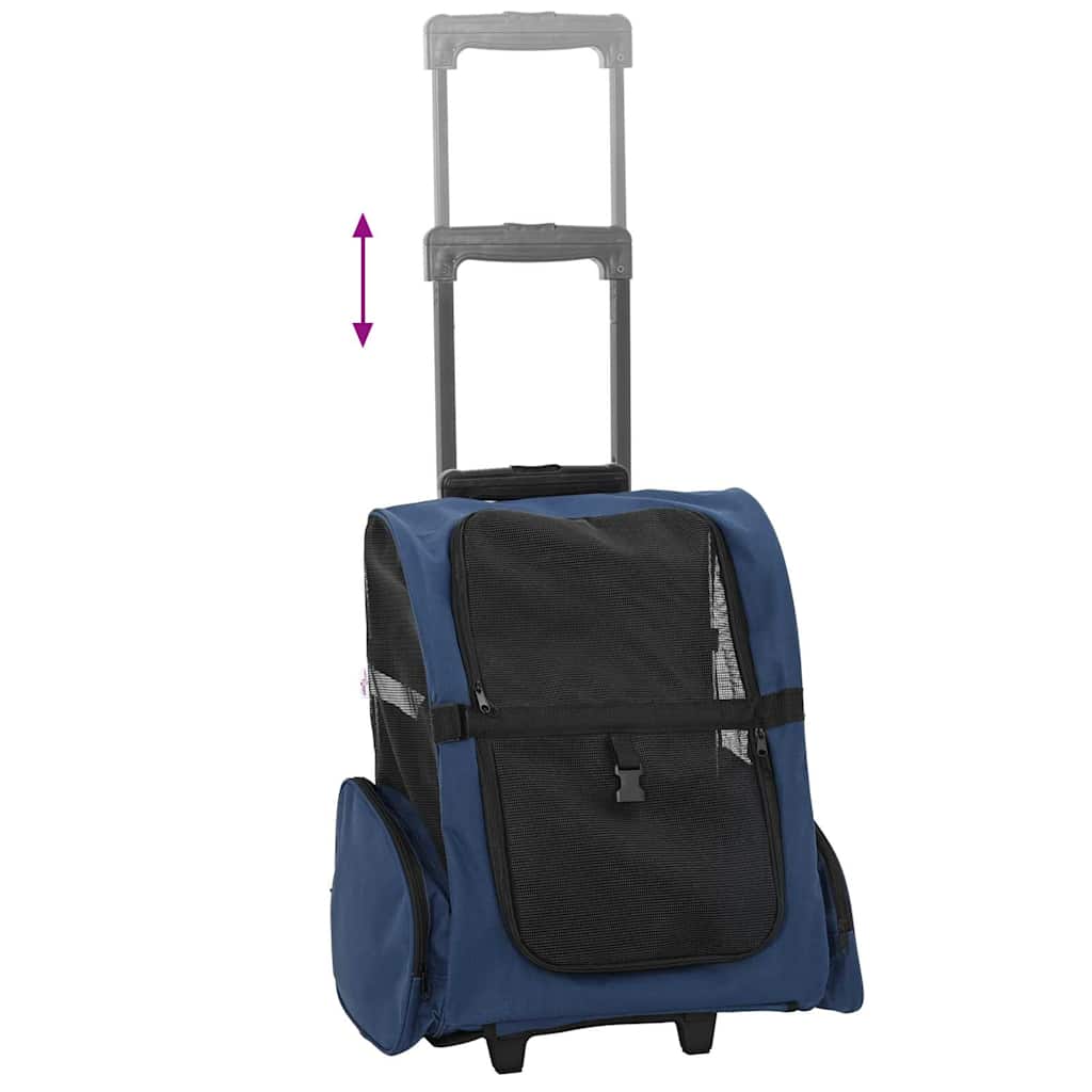 Dyrevogn 3-i-1-design blå 48x32x(57-106) cm oxfordstoff