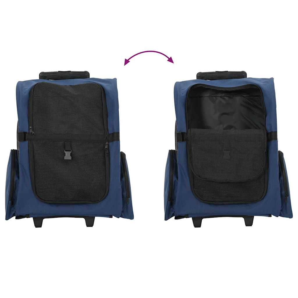 Dyrevogn 3-i-1-design blå 48x32x(57-106) cm oxfordstoff