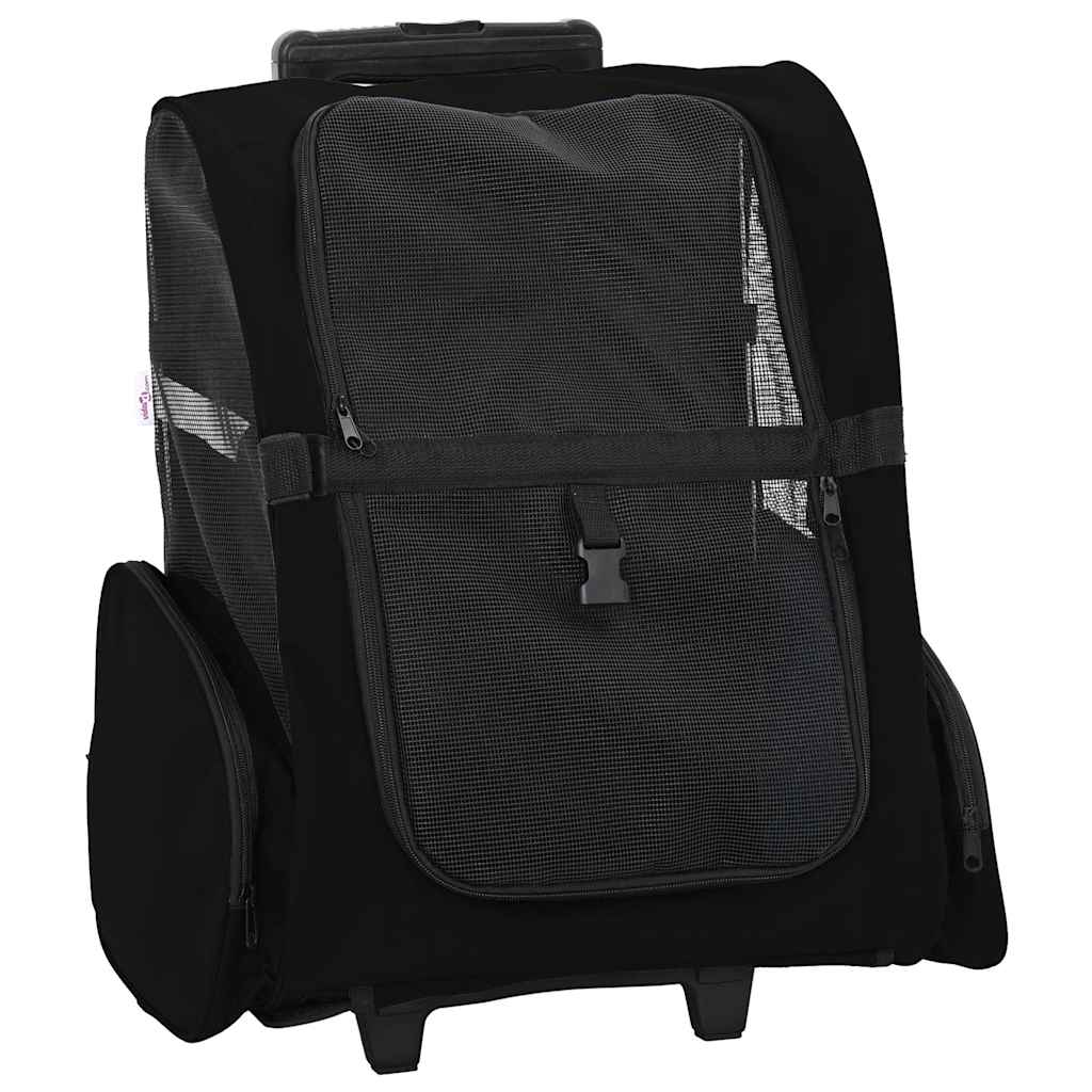 Dyrevogn 3-i-1-design svart 48x32x(57-106) cm oxfordstoff