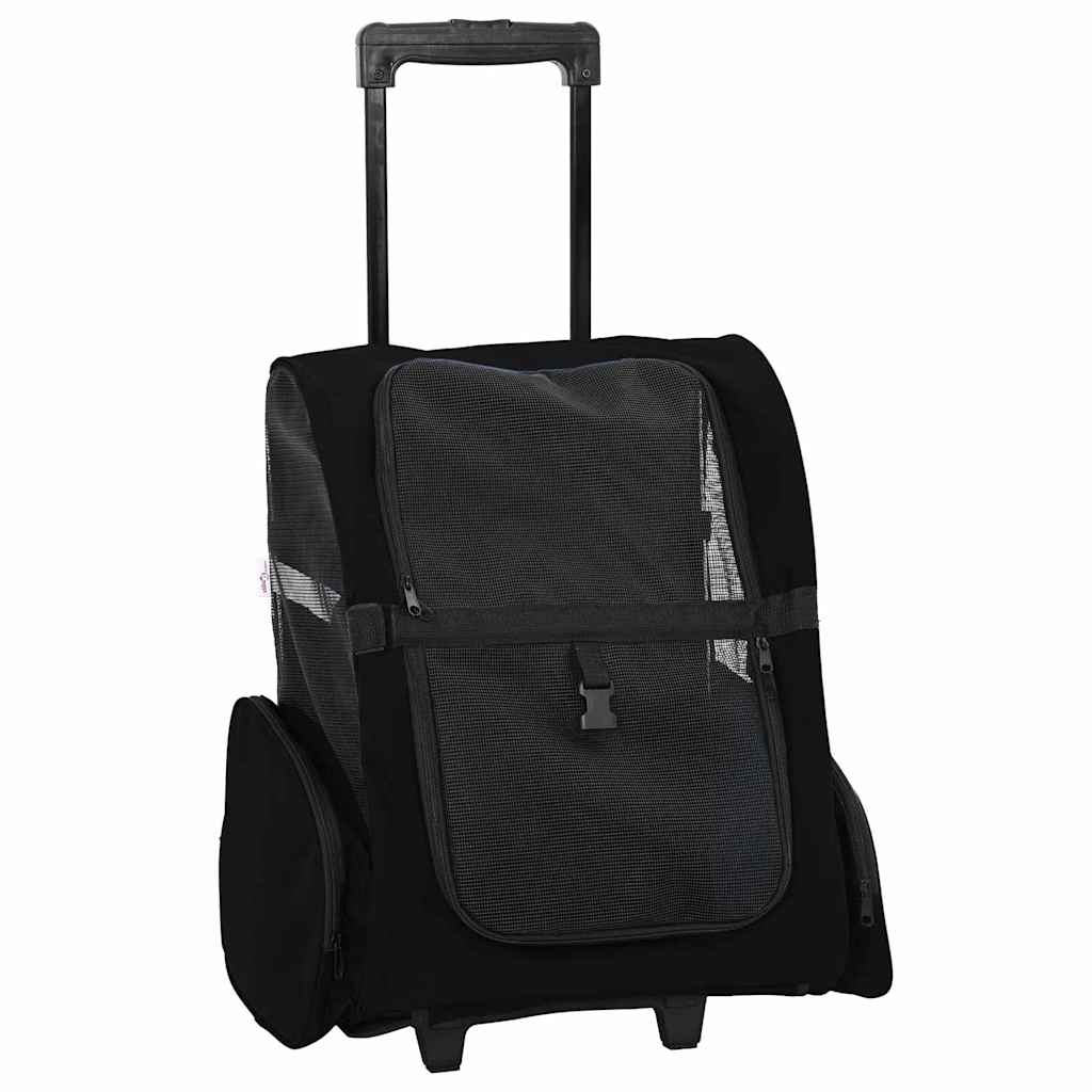 Dyrevogn 3-i-1-design svart 48x32x(57-106) cm oxfordstoff