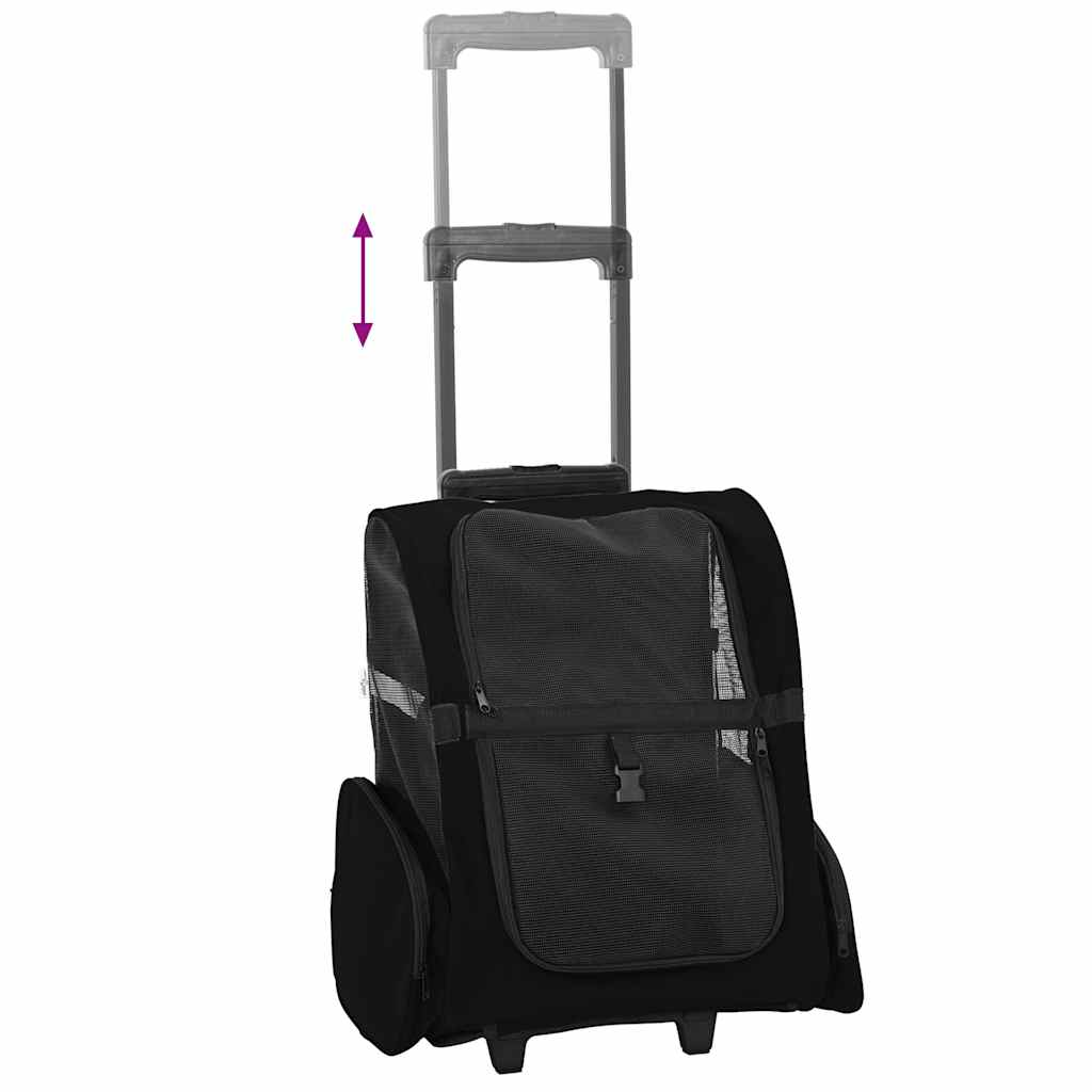 Dyrevogn 3-i-1-design svart 48x32x(57-106) cm oxfordstoff