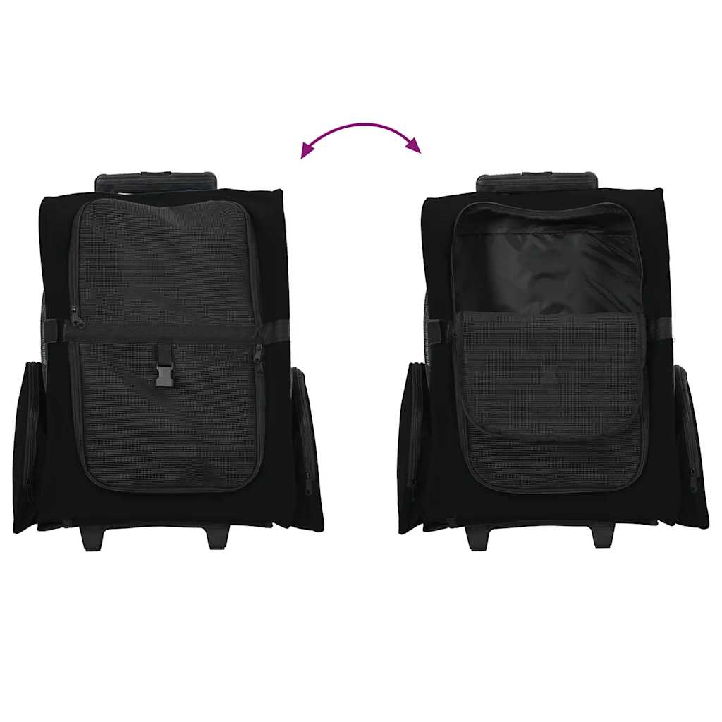 Dyrevogn 3-i-1-design svart 48x32x(57-106) cm oxfordstoff
