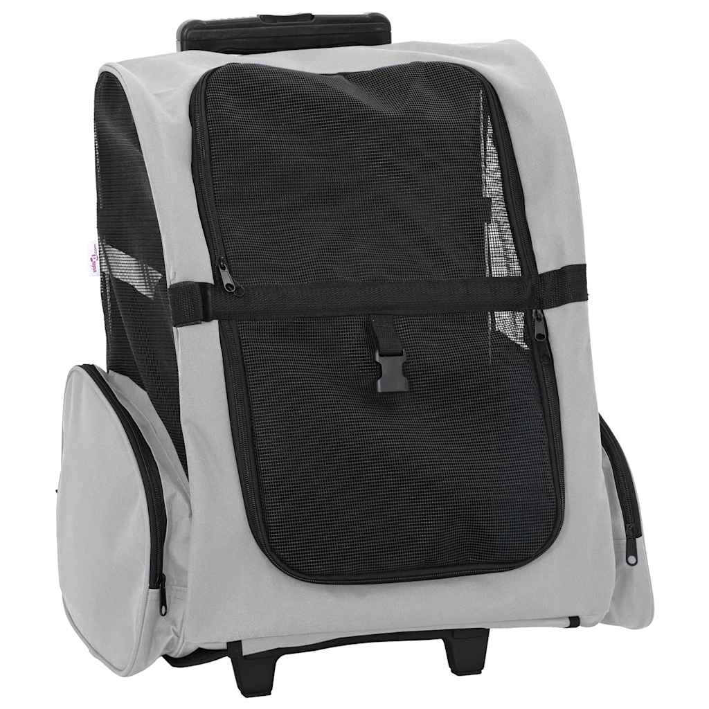 Dyrevogn 3-i-1-design grå 48x32x(57-106) cm oxfordstoff