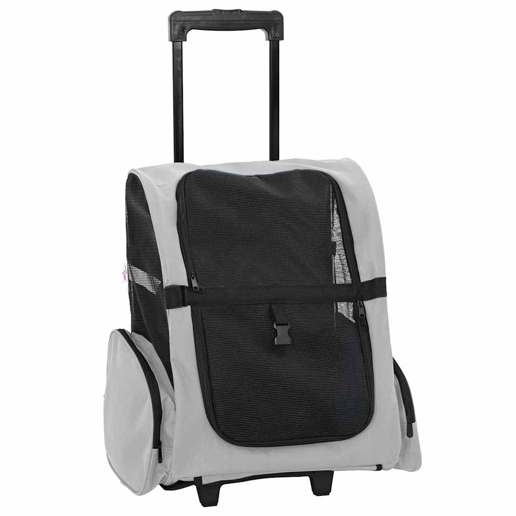 Dyrevogn 3-i-1-design grå 48x32x(57-106) cm oxfordstoff