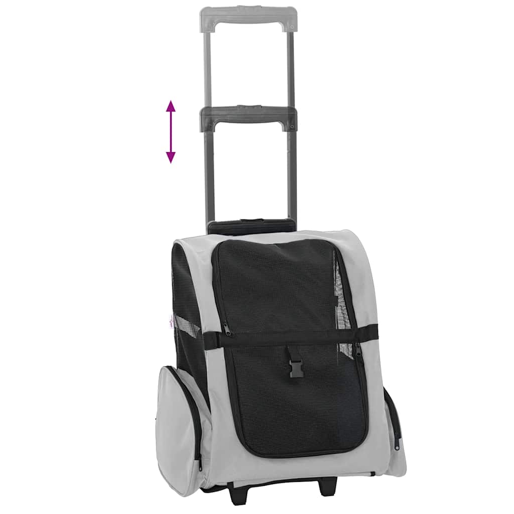 Dyrevogn 3-i-1-design grå 48x32x(57-106) cm oxfordstoff