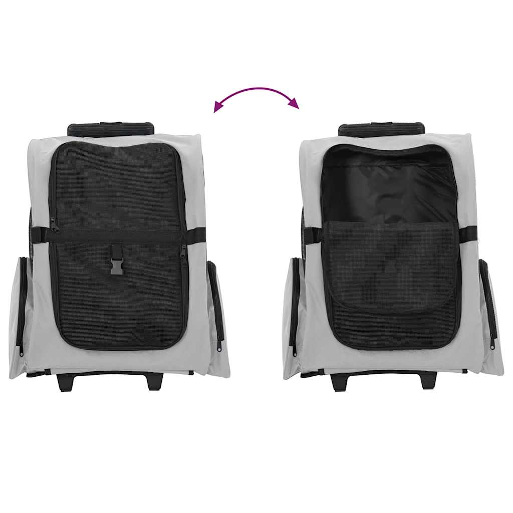 Dyrevogn 3-i-1-design grå 48x32x(57-106) cm oxfordstoff