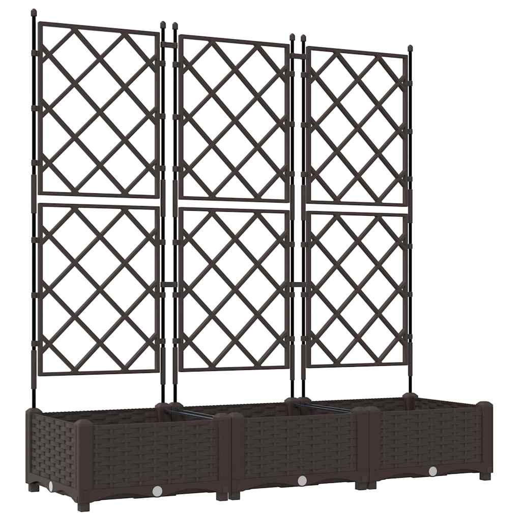 Hageblomsterpotte 3 stk. Brun 120 x 40 x 125,5 cm PP