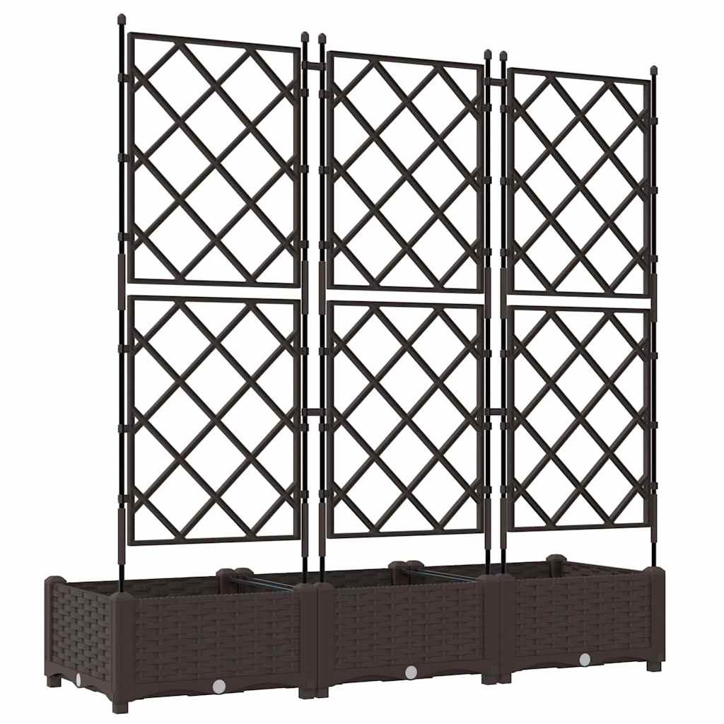 Hageblomsterpotte 3 stk. Brun 120 x 40 x 125,5 cm PP